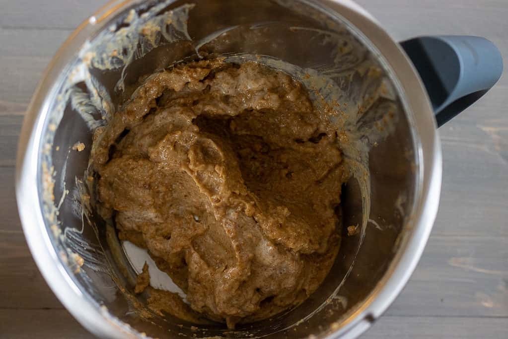 Softened dried figs are blitzed with warm milk and turned into a puree.