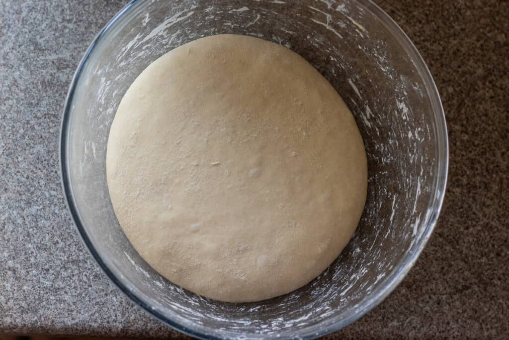 The dough has doubled in size.