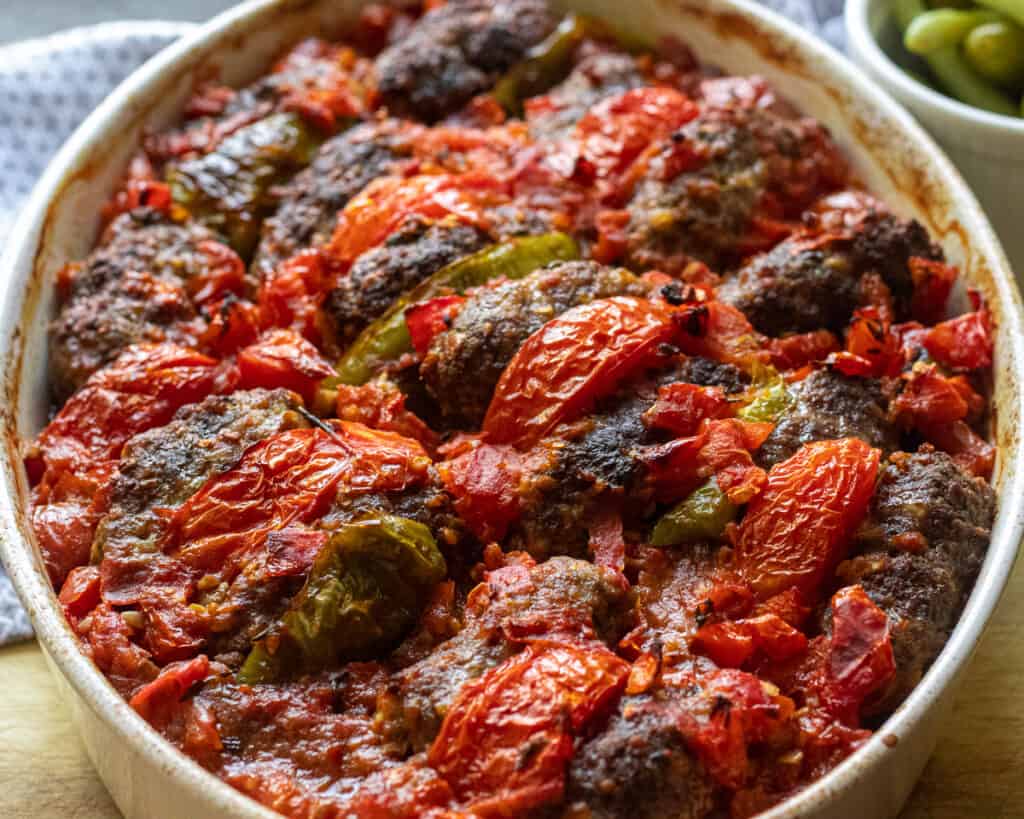The dish is baked for an hour in the oven.
