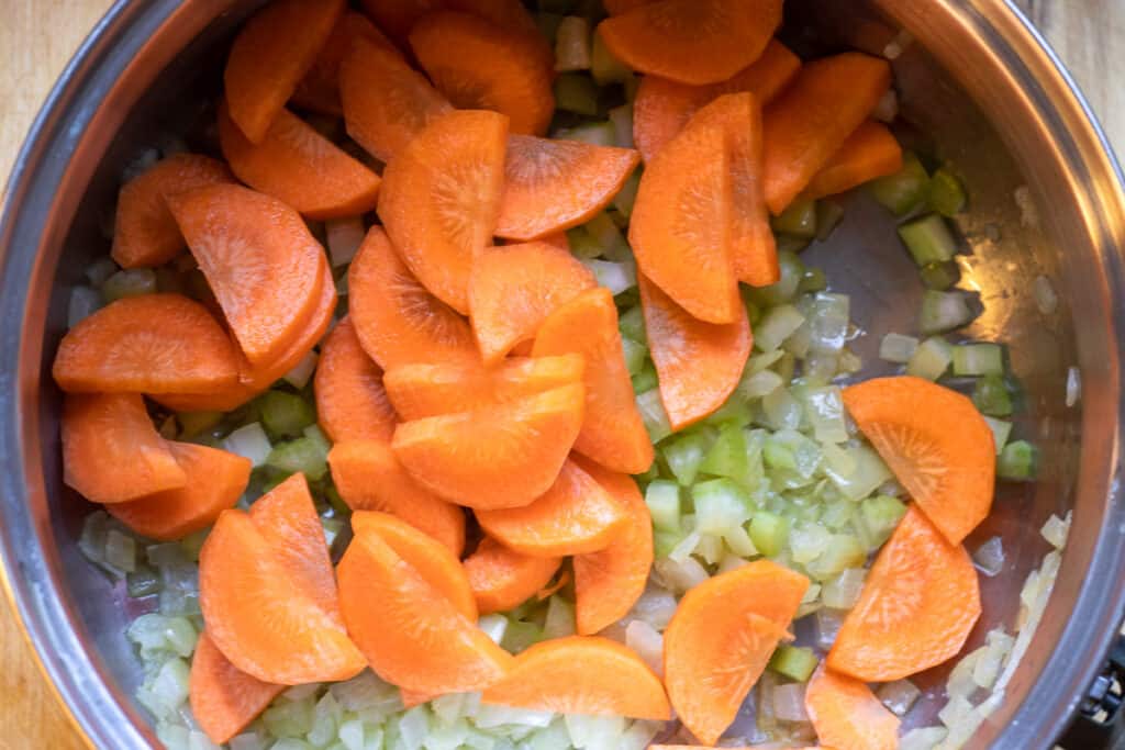 add the celery and carrots