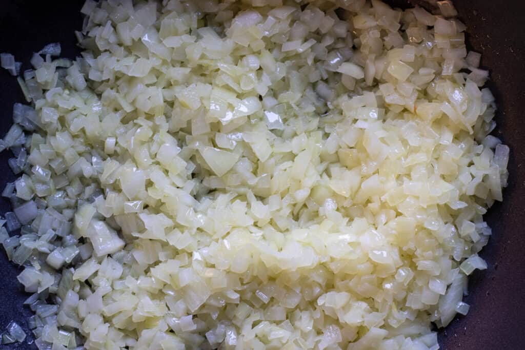 saute the onions with olive oil