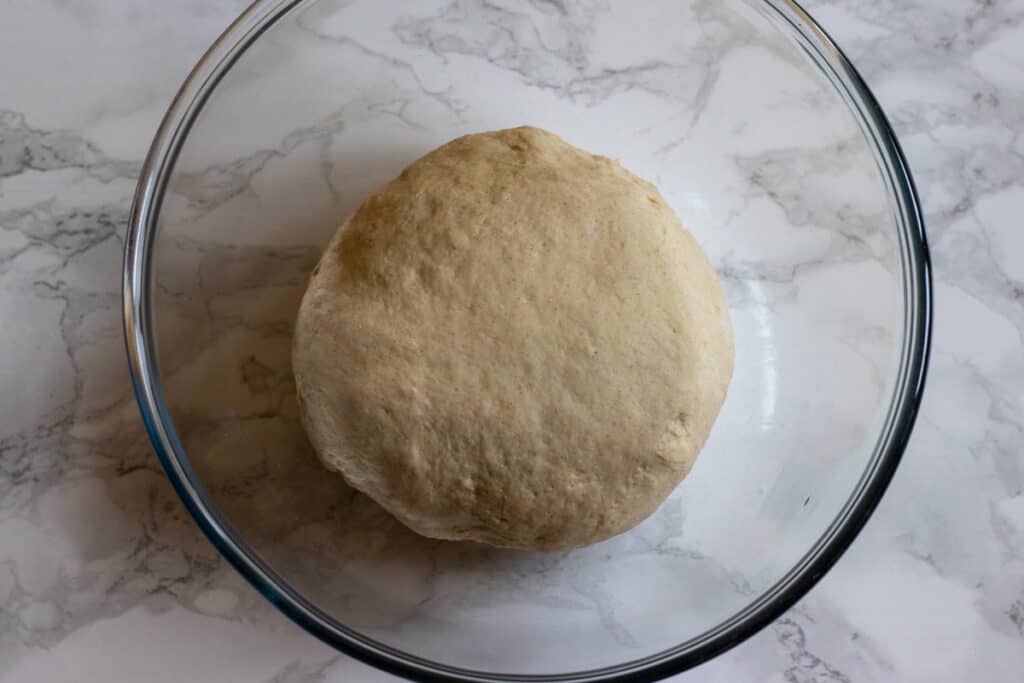The pide dough formed into a ball.