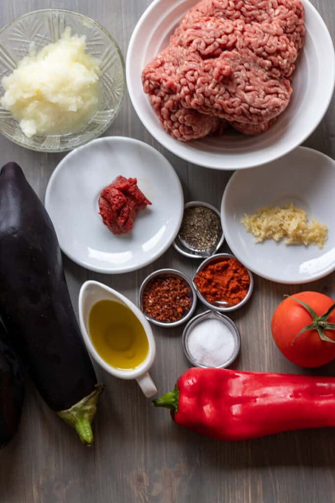 Ingredients for patrician kebabi