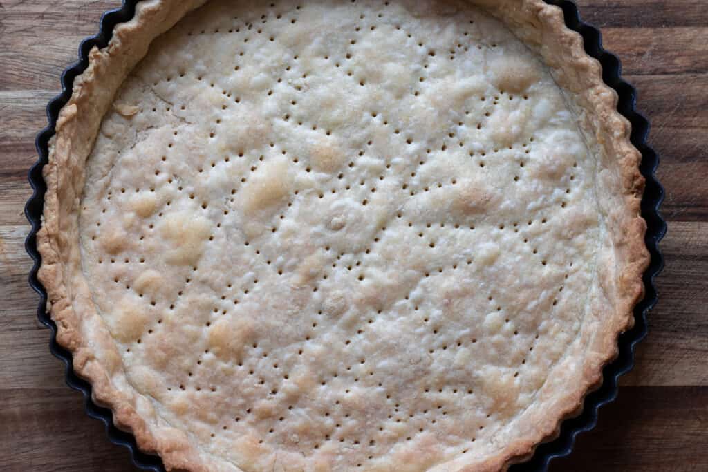 The crust is cooked and ready to be filled.