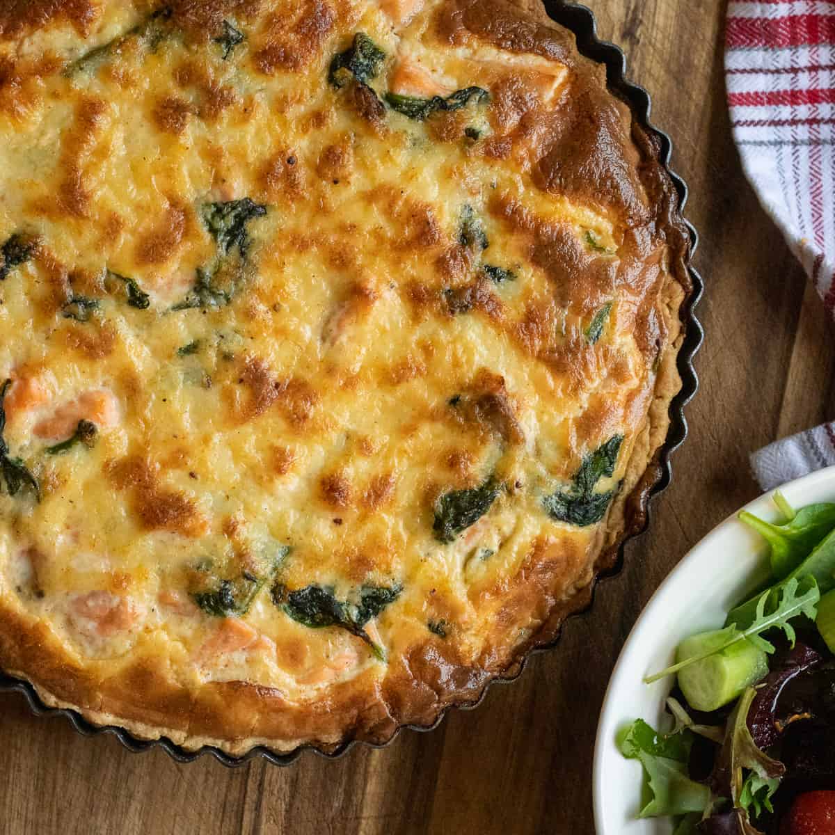 Salmon and Spinach Quiche