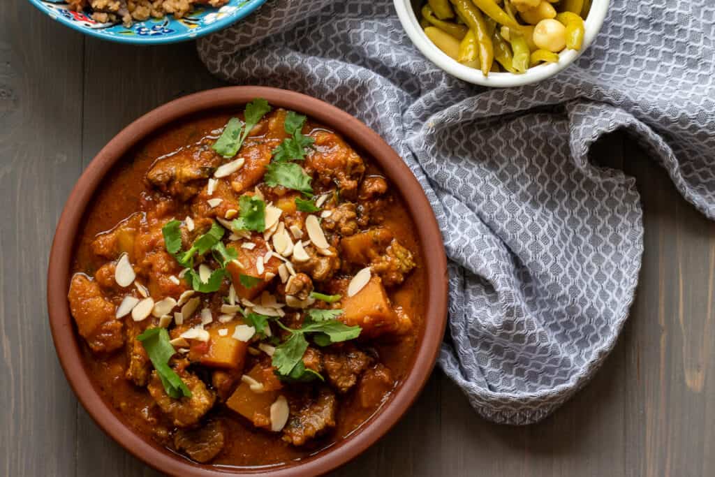 Slow Cooked Lamb Tagine With Apricots Cooking