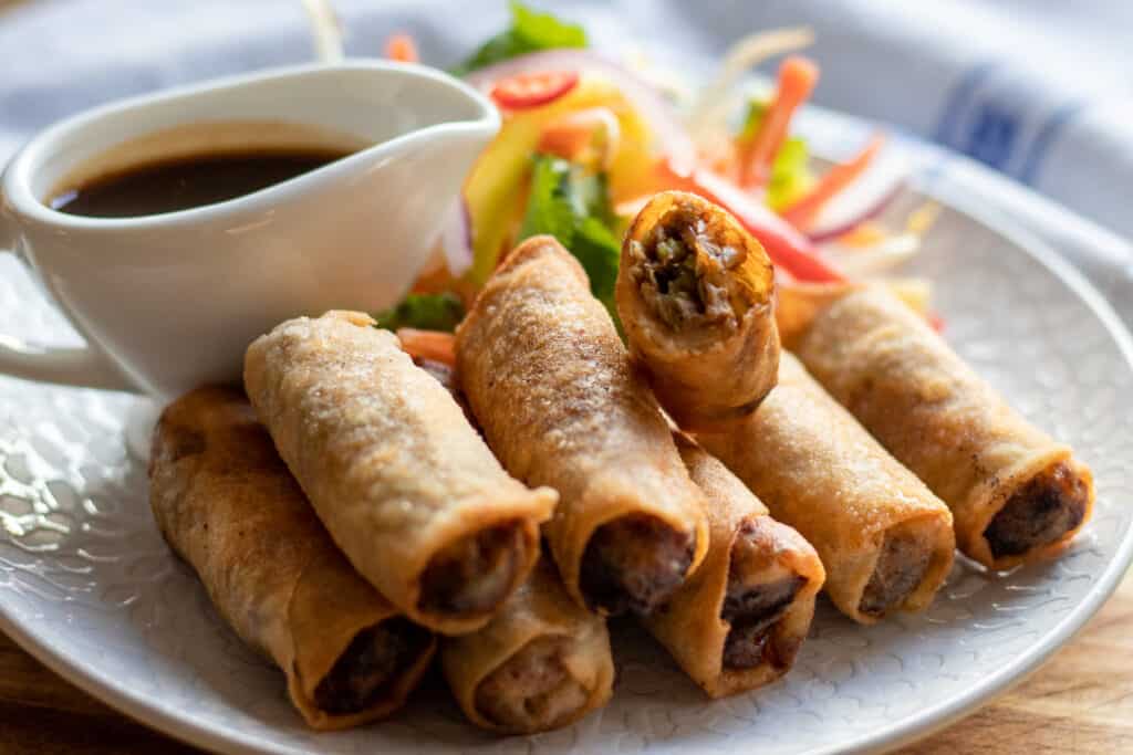 Crispy Duck Spring Rolls Cooking