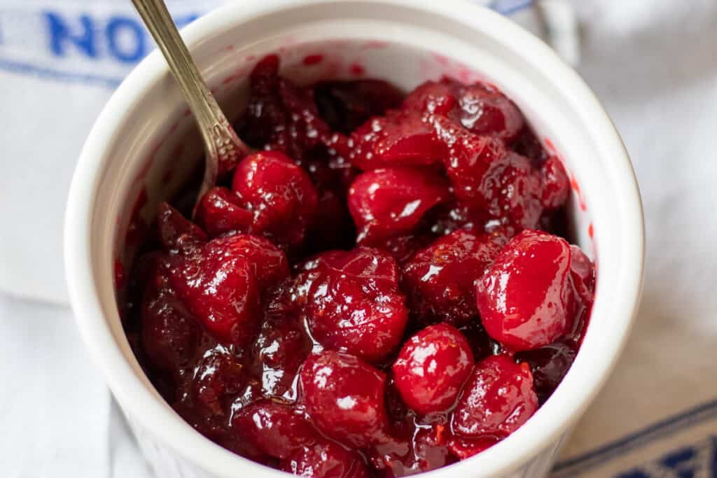 Cranberry sauce with orange juice cooking gorgeous