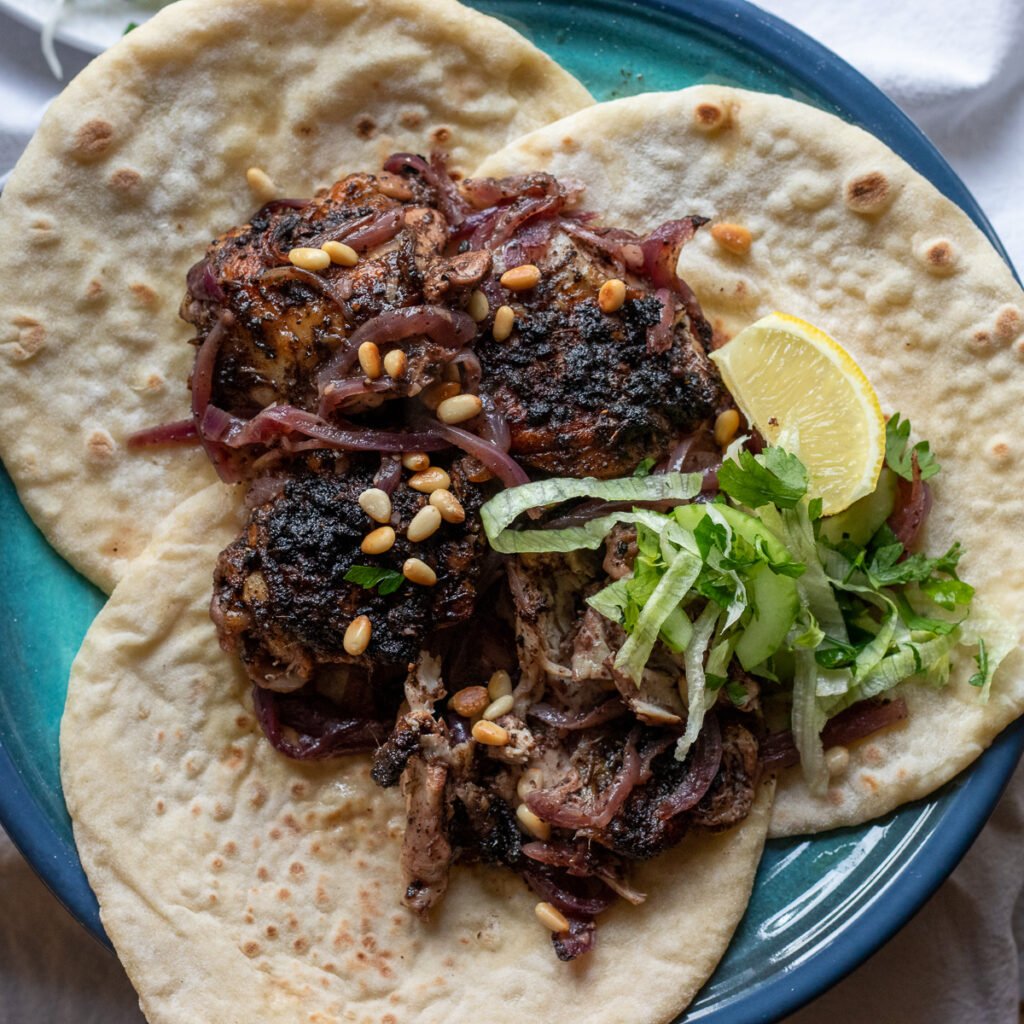 Musakhan Sumac Chicken Cooking