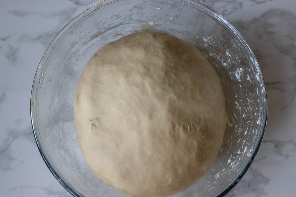 The lavash dough has doubled in size.