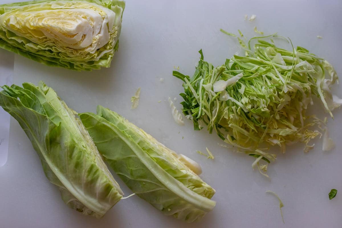 thinly slices of cabbage