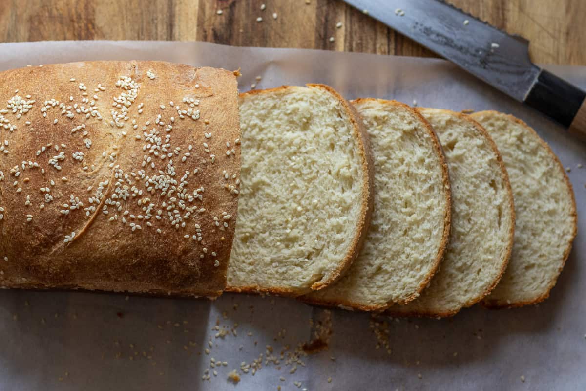 4 slices of Greek bread.