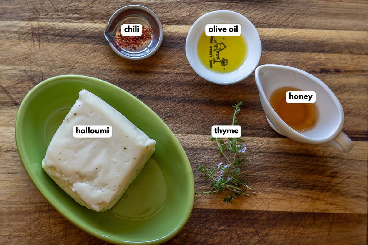 Labelled ingredients for the recipe.